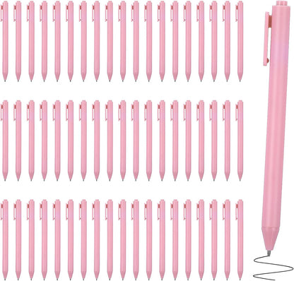 60 Pcs Ballpoint Pens Bulk, 1.0 mm Retractable Rollerball Pen, Cute Pink Click Medium Point Pens Aesthetic for Office Teacher Student Baby Shower (Pink)