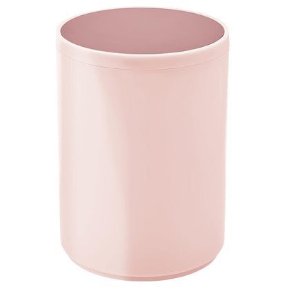 Plastic Small Slim Round 1.7 Gallon/6.5 Liter Trash Can with Removable Swing Lid - Light Pink/Rosette Pink