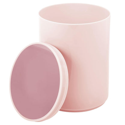 Plastic Small Slim Round 1.7 Gallon/6.5 Liter Trash Can with Removable Swing Lid - Light Pink/Rosette Pink