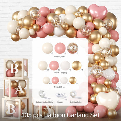 243pcs Floral Baby Shower Decorations for Girls, Serves 25