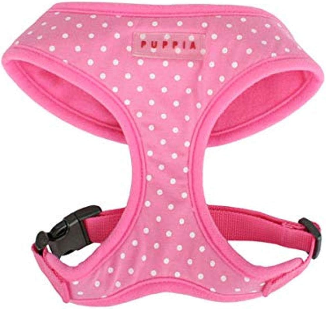Dotty Dog Harness Over-The-Head No Pull No Choke Walking Training Adjustable for Small & Medium Dog, Medium, Pink
