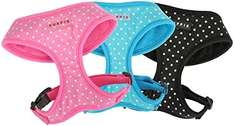 Dotty Dog Harness Over-The-Head No Pull No Choke Walking Training Adjustable for Small & Medium Dog, Medium, Pink