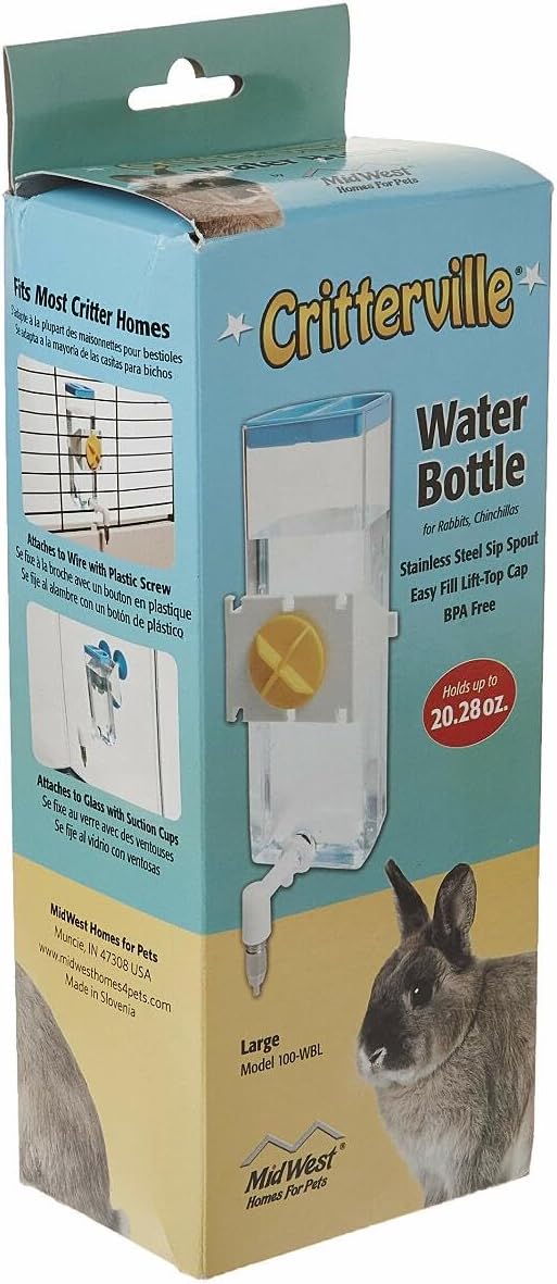 MidWest Homes for Pets Large Animal Water Bottle | Ideal for Hamsters, Mice, Guinea Pigs & Rabbits, Large