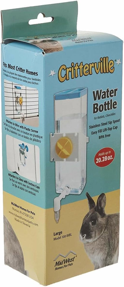 MidWest Homes for Pets Large Animal Water Bottle | Ideal for Hamsters, Mice, Guinea Pigs & Rabbits, Large