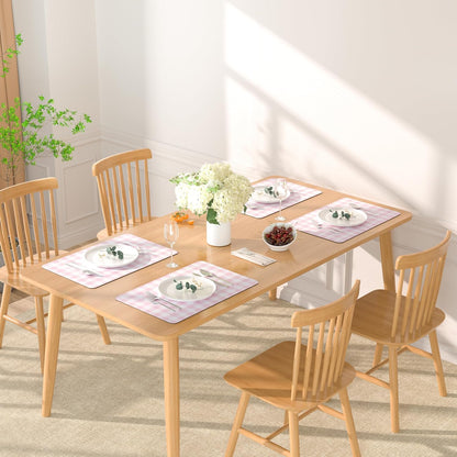 PU Leather Placemats Set of 6, 12"x18" Waterproof Table Mats, Gingham