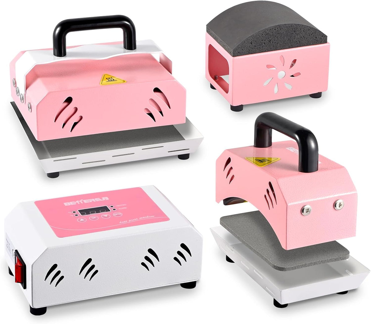 2in1 Combo Mini Portable Hat Press Heat Press Machine (Pink)