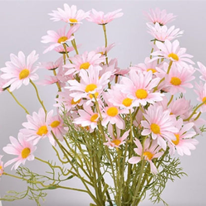 Artificial Flowers 10 Bundles Artificial Silk Daisy Fake Flowers UV Resistant Outdoor Fake Wildflowers with Stems Greenery Shrubs Plants Arrangements for Home Garden for Decoration (White and Pink)