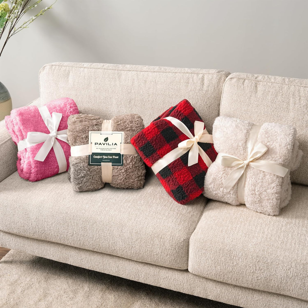 Sherpa Throw Blanket for Couch Sofa Bed, Bright Hot Pink 50x60
