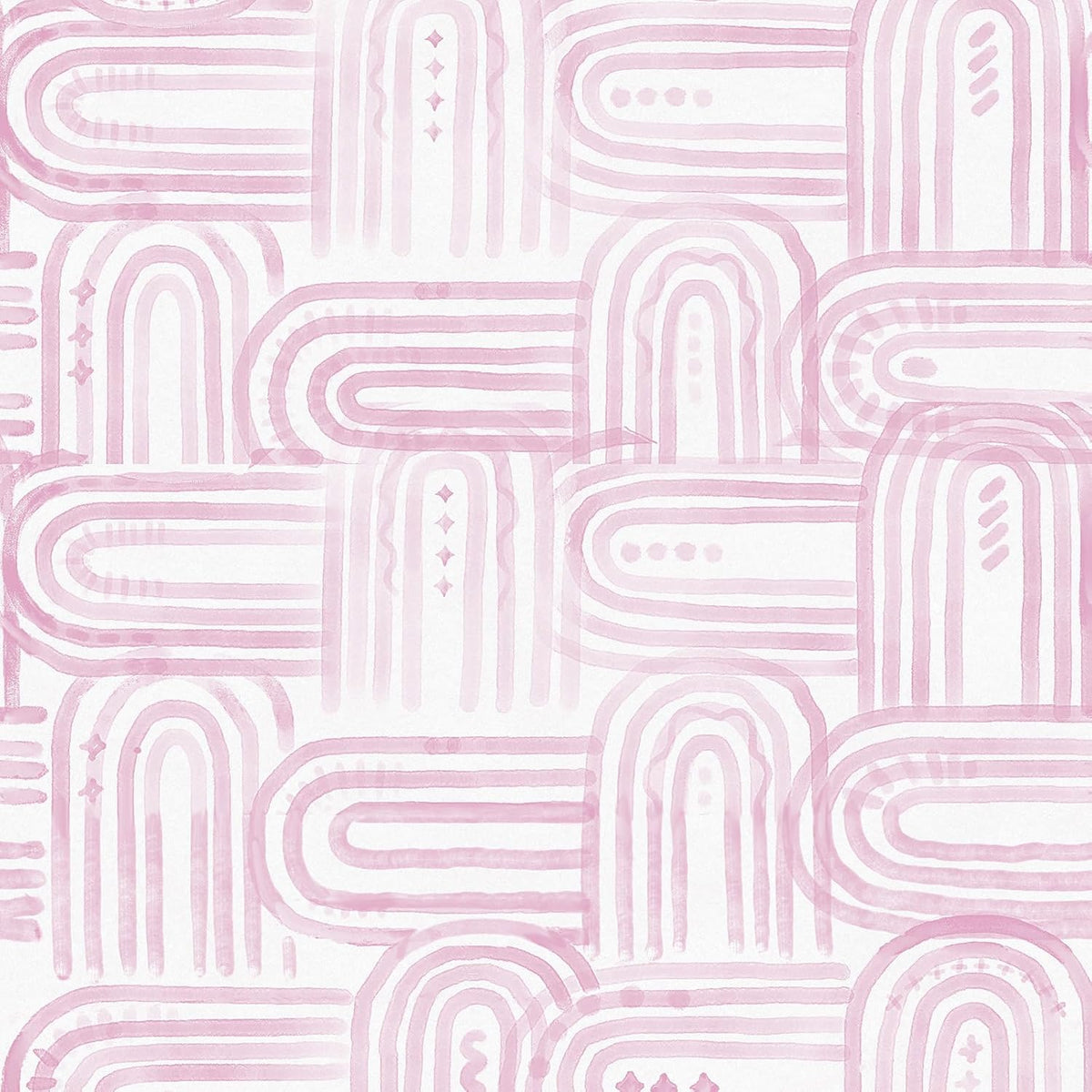 Modern Peel and Stick Wallpaper Boho Pink and White Contact Paper 17.3"x480" Geometric Abstract Wall Paper Removable Self Adhesive Wallpaper for Bedroom Bathroom Cabinet Decor Vinyl