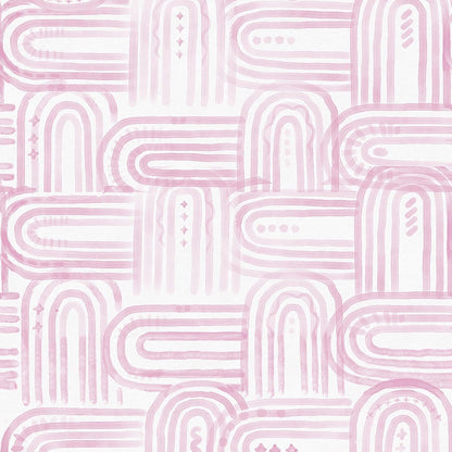 Modern Peel and Stick Wallpaper Boho Pink and White Contact Paper 17.3"x480" Geometric Abstract Wall Paper Removable Self Adhesive Wallpaper for Bedroom Bathroom Cabinet Decor Vinyl