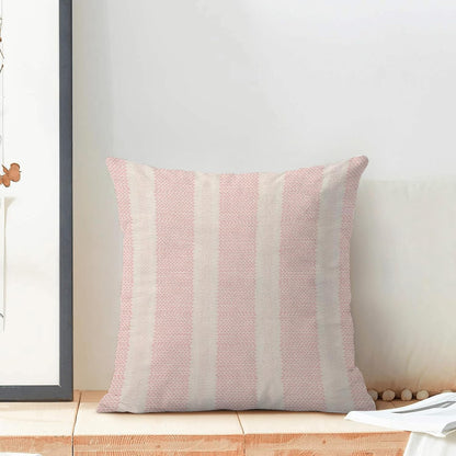 Boho Pillow Covers 18x18 Set of 2 Pink Stripes Throw Pillow Covers Outdoor Decoration Bohemian Style Modern Abstract Decorative Pillowcase Farmhouse Linen Cushion Cover for Home Couch Sofa