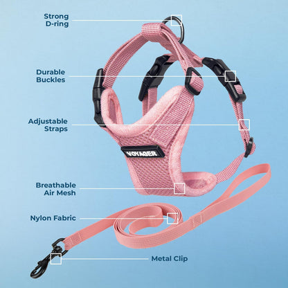 Voyager Step-in Lock Cat Harness & Leash Set - Pink, S