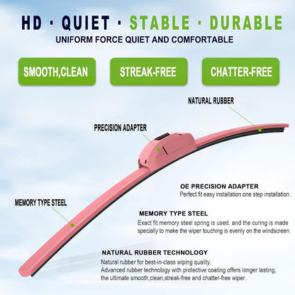 OEM Quality 24" + 18" Pink Windshield Wiper Blades (Set of 2)