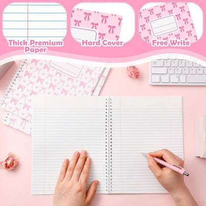 12 Pack Pink Bow Composition Notebooks 9-3/4 x 7-1/2 Inch 100 Pages