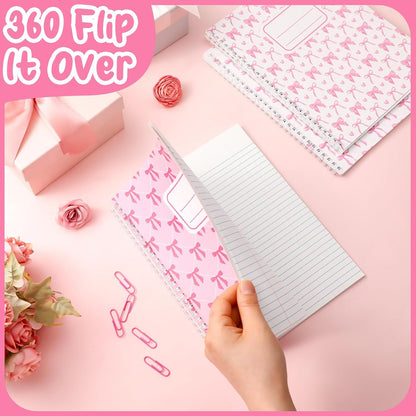 12 Pack Pink Bow Composition Notebooks 9-3/4 x 7-1/2 Inch 100 Pages