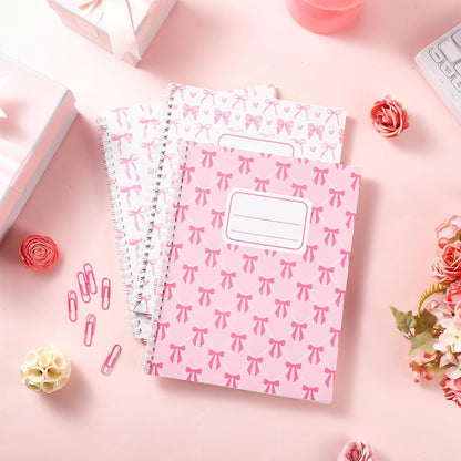 12 Pack Pink Bow Composition Notebooks 9-3/4 x 7-1/2 Inch 100 Pages