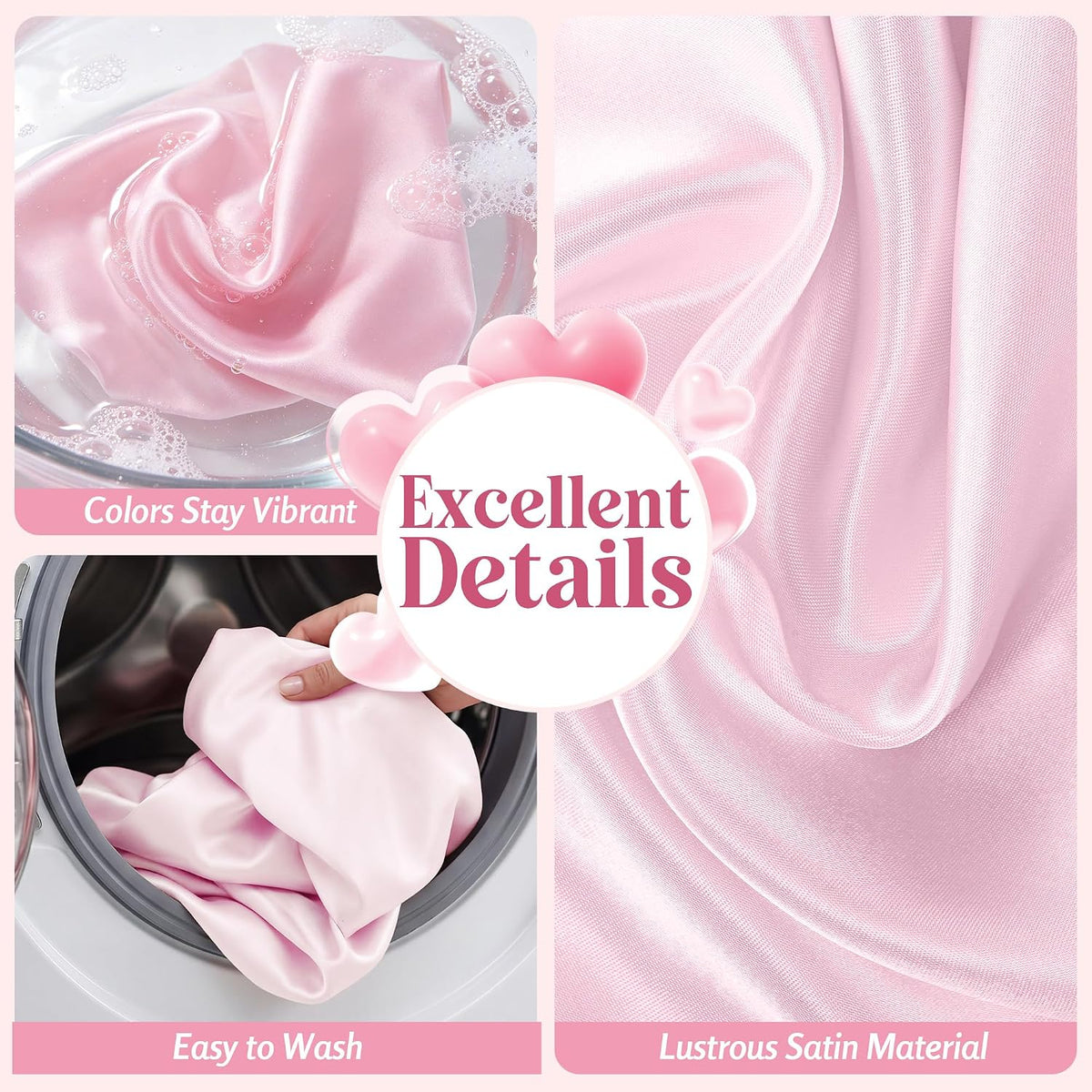 120 Inch Light Pink Round Satin Tablecloth Overlay Seamless Table Cover
