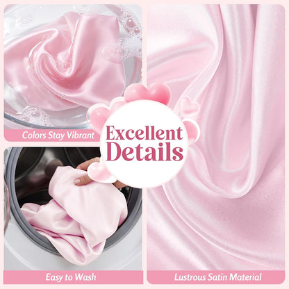 120 Inch Light Pink Round Satin Tablecloth Overlay Seamless Table Cover