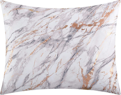 Marble Comforter Set, Full/Queen, Rose Gold