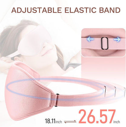 99% Fully Block Out Light Eye Sleep Mask, 3D Deep Contoured Eyes Cover Zero Pressure, Long Lash Extension Eyes Mask with Adjustable Straps for Sleeping Travel Home Nap Rest Women Men (Pink)