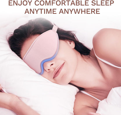 99% Fully Block Out Light Eye Sleep Mask, 3D Deep Contoured Eyes Cover Zero Pressure, Long Lash Extension Eyes Mask with Adjustable Straps for Sleeping Travel Home Nap Rest Women Men (Pink)