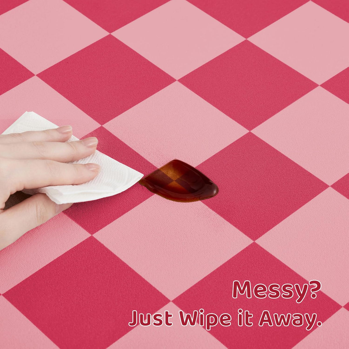 Checkered Dog Feeding Mat, Absorbent Mats for Dog Food and Water Bowl, Dispenser, Aesthetic Hot Pink Cute Checkerboard Pet Placemat for Dogs, Cats, Puppy Accessories (Coral, 12 x 19)