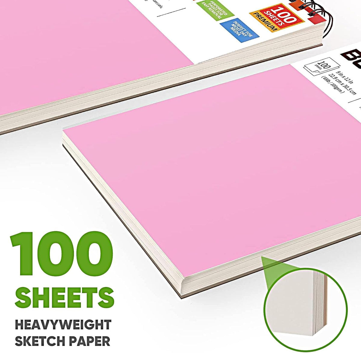 Cute Sketch Book 9" x 12" Drawing Paper,Pink Teen Girls Sketchbook