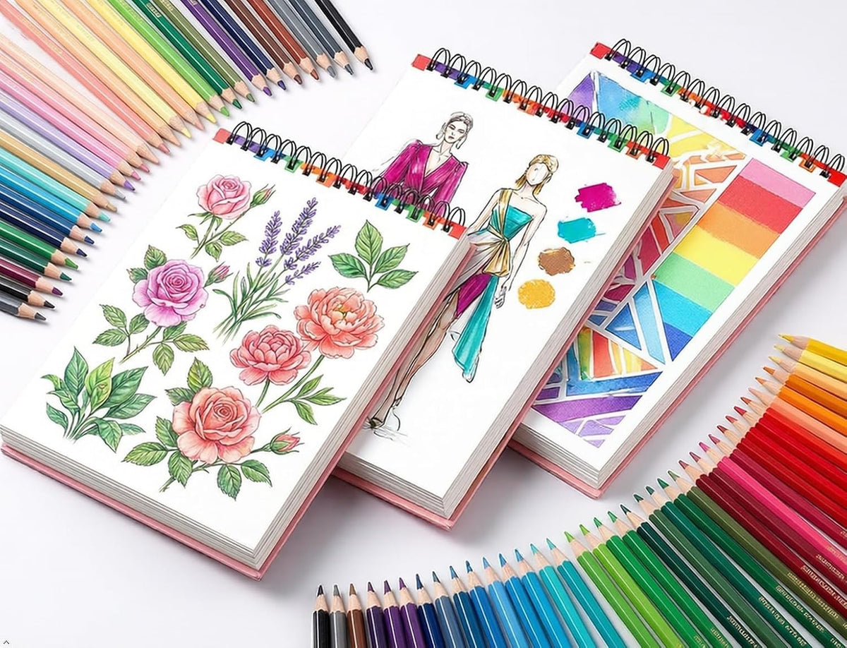 Cute Sketch Book 9" x 12" Drawing Paper,Pink Teen Girls Sketchbook