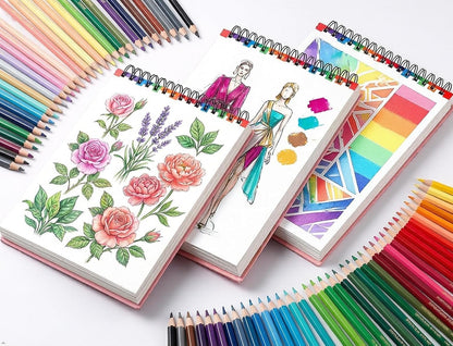 Cute Sketch Book 9" x 12" Drawing Paper,Pink Teen Girls Sketchbook