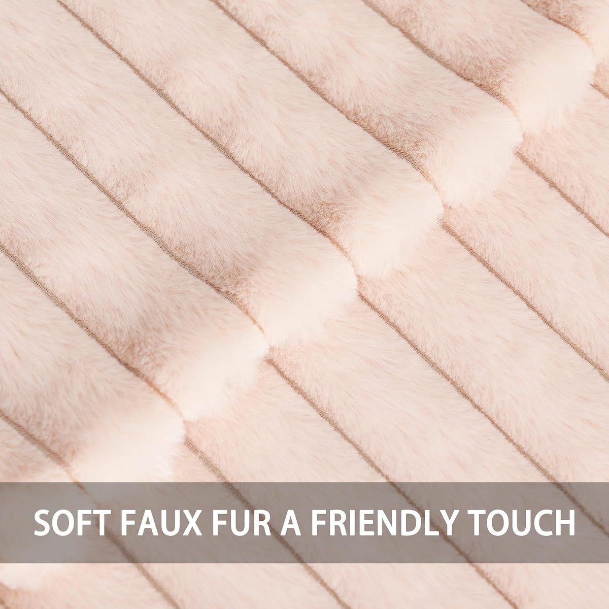 Pack of 2 Faux Fur Christmas Throw Pillow Covers 16x16 Inch, Light Pink