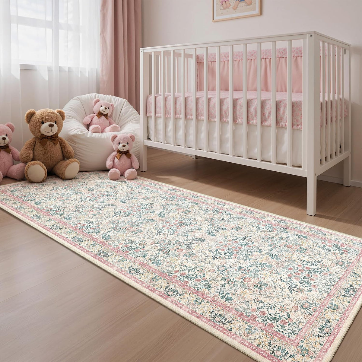 2x6 Runner Rug, Pink Rug Washable Kitchen Rugs for Bedroom, Pink