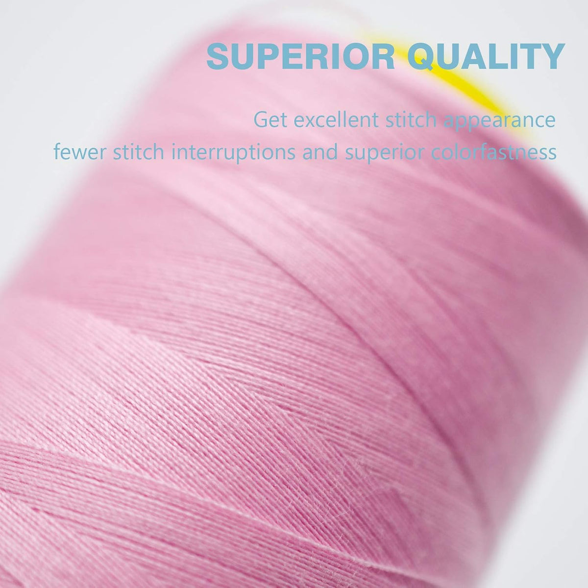 Pink Serger Thread, All-Purpose Thread for Sewing, Polyester, 4 Cones of 3000 Yards Each Spool for Sewing Machine