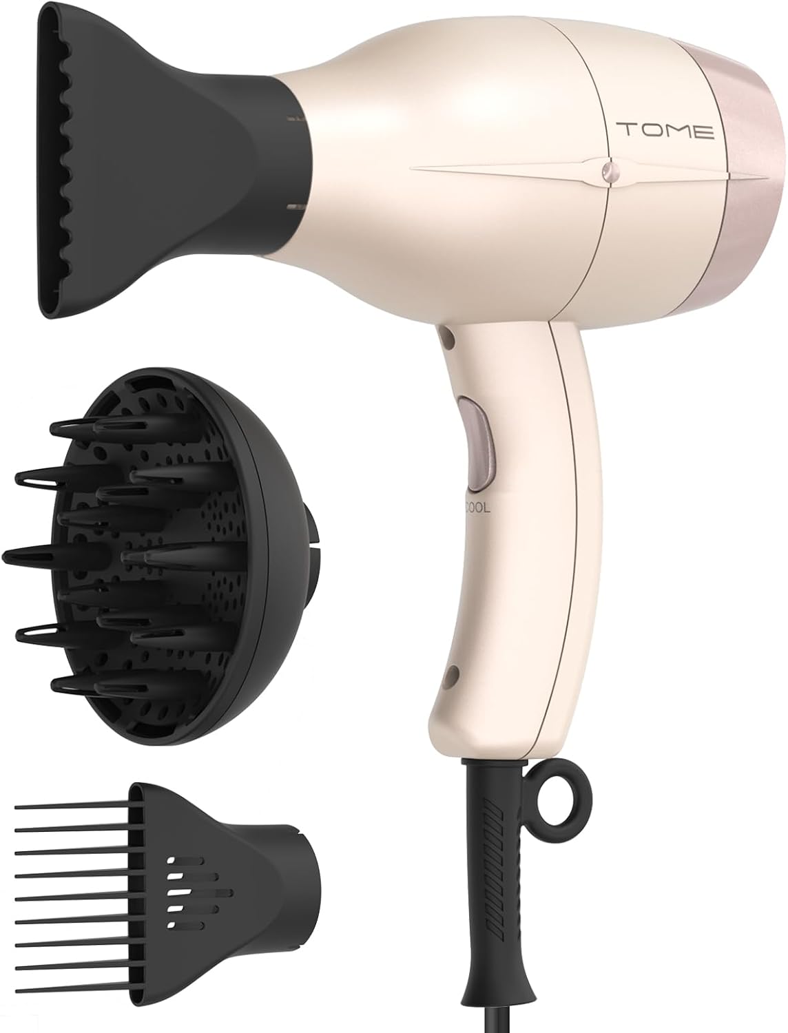 Hair Dryer 1875W Diffuser Set, Ionic, 3 Attachments, 125V Home