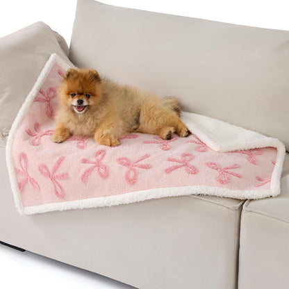 Waterproof Dog Blankets for Small Dogs Cute Cozy 3D Jacquard,25x35