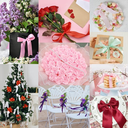 Pink Ribbon 1-1/2 inch, 100 Yards Pink Satin Ribbon for Gift Wrapping, Ribbons for Flower Bouquet, Fabric Polyester Hair Ribbons for Crafts Wedding Bow Party Decorations