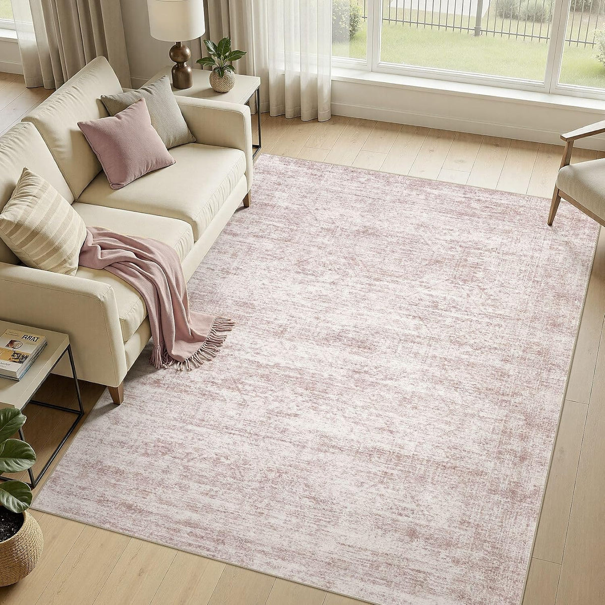 6x9 Area Rugs Abstract Distressed Washable Large Living Room Rug