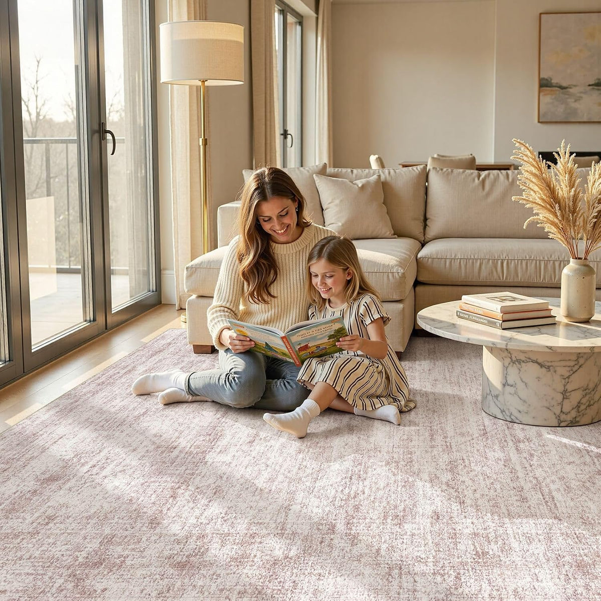 6x9 Area Rugs Abstract Distressed Washable Large Living Room Rug