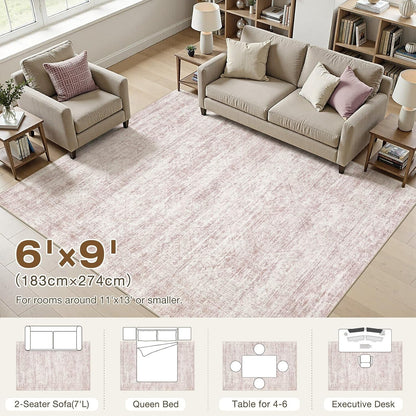 6x9 Area Rugs Abstract Distressed Washable Large Living Room Rug