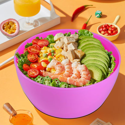 Set of 4 Plastic Prep Bowls with Lids，Microwave and Dishwasher Safe,Ideal for Baking, Prepping, Cooking and Serving Food (Pink)