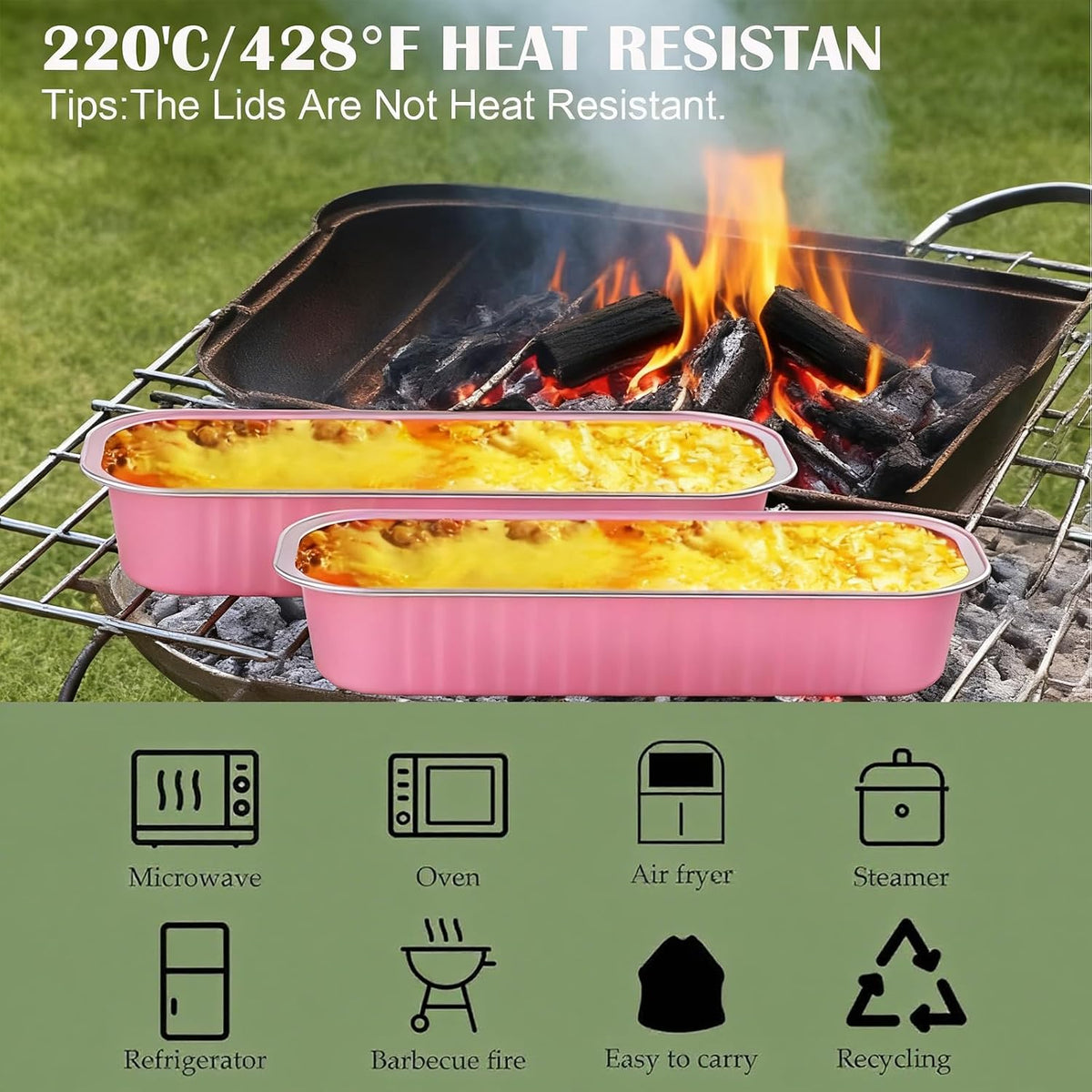 100 Pack Mini Loaf Pans with Lids and Spoons Sealing Sticker, 6.8oz Mini Cake Pans for Baking, Disposable Aluminum Foil Loaf Pans, Loaf Baking Pans, Small Cake Containers With Lids (Pink)