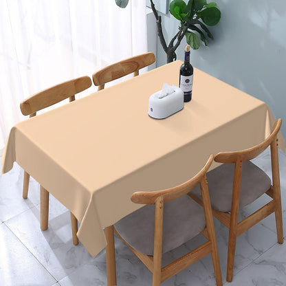 Pastel Peach Solid Color Classic Elegant Rectangle Table Cloth Soft Washable Oblong Tablecloth Covers for Kitchen & Table Linens 54" x 72"