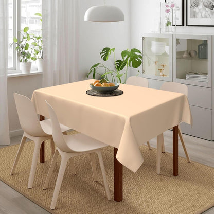 Pastel Peach Solid Color Classic Elegant Rectangle Table Cloth Soft Washable Oblong Tablecloth Covers for Kitchen & Table Linens 54" x 72"