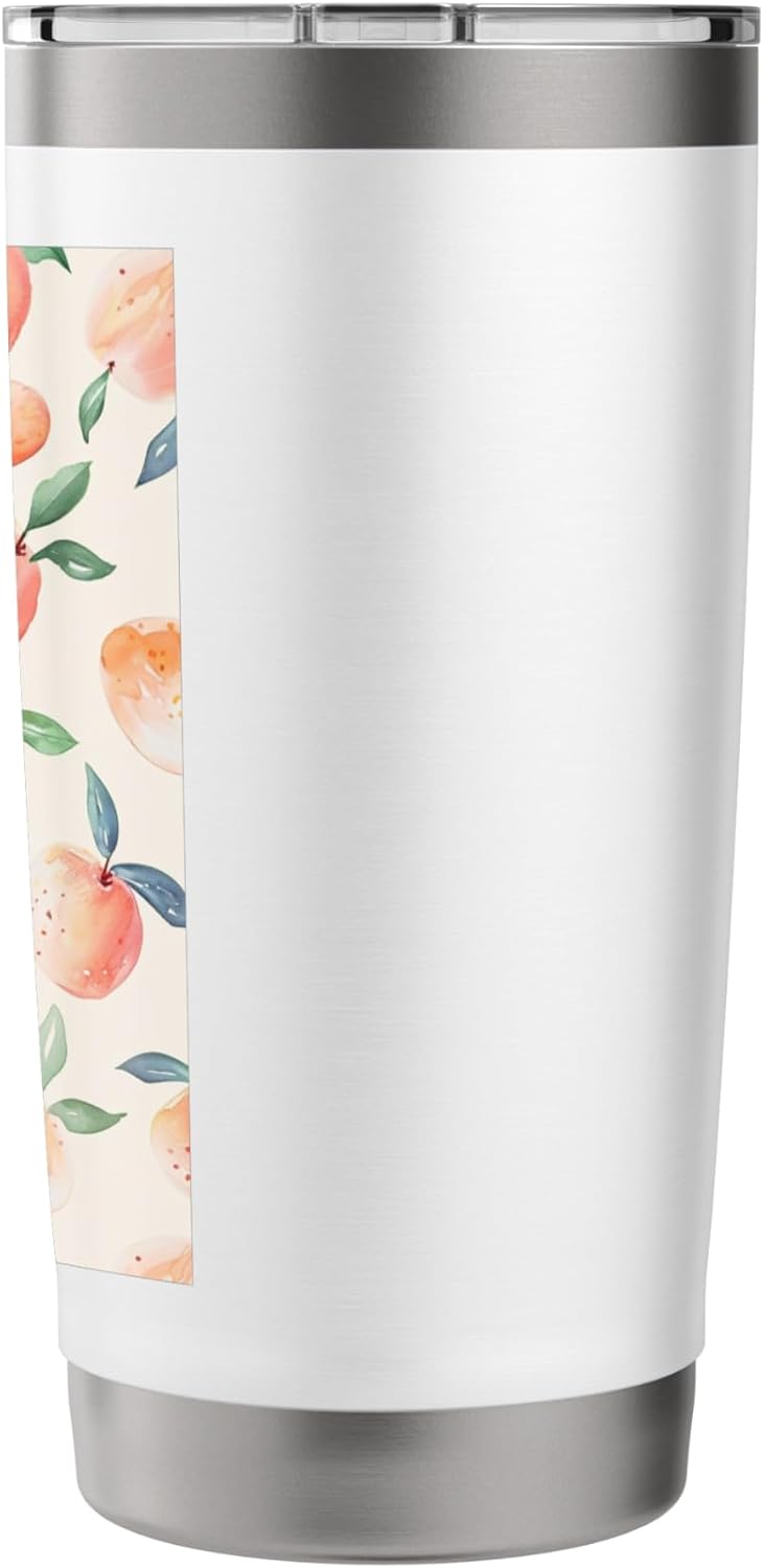 Pastel Pattern Art Peach Fruit Stainless Steel Insulated Tumbler