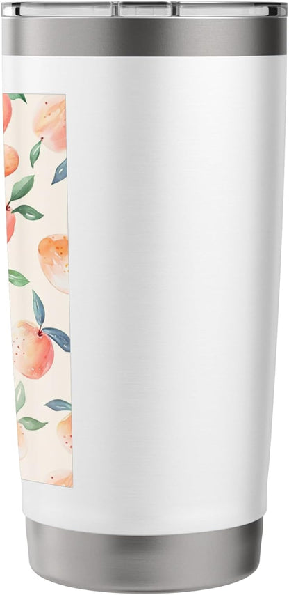 Pastel Pattern Art Peach Fruit Stainless Steel Insulated Tumbler