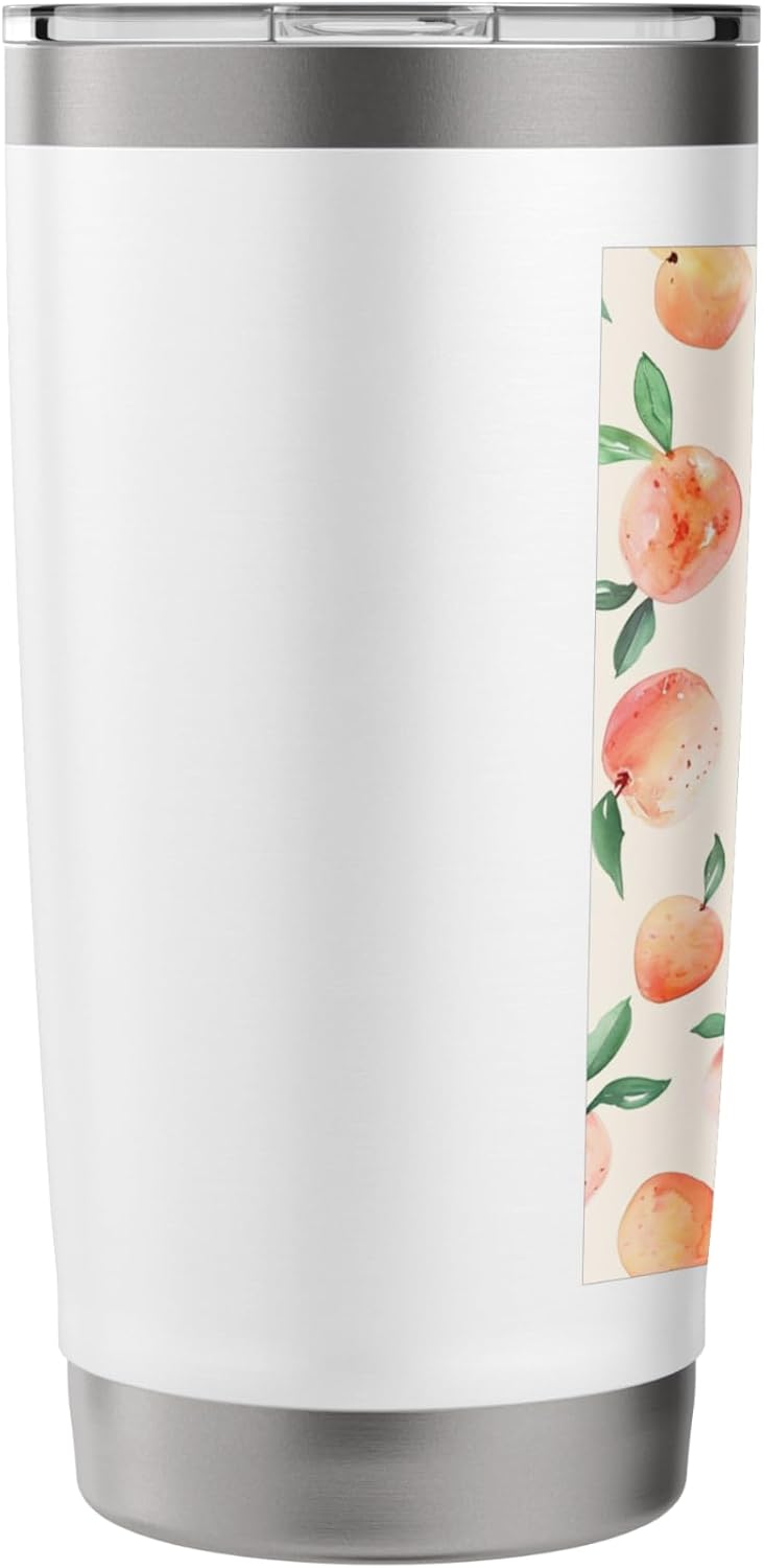 Pastel Pattern Art Peach Fruit Stainless Steel Insulated Tumbler
