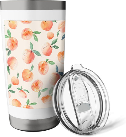 Pastel Pattern Art Peach Fruit Stainless Steel Insulated Tumbler