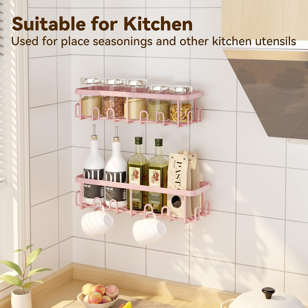 Shower Caddy Adhesive, Rustproof Shower Organizer, Wall Shower Rack