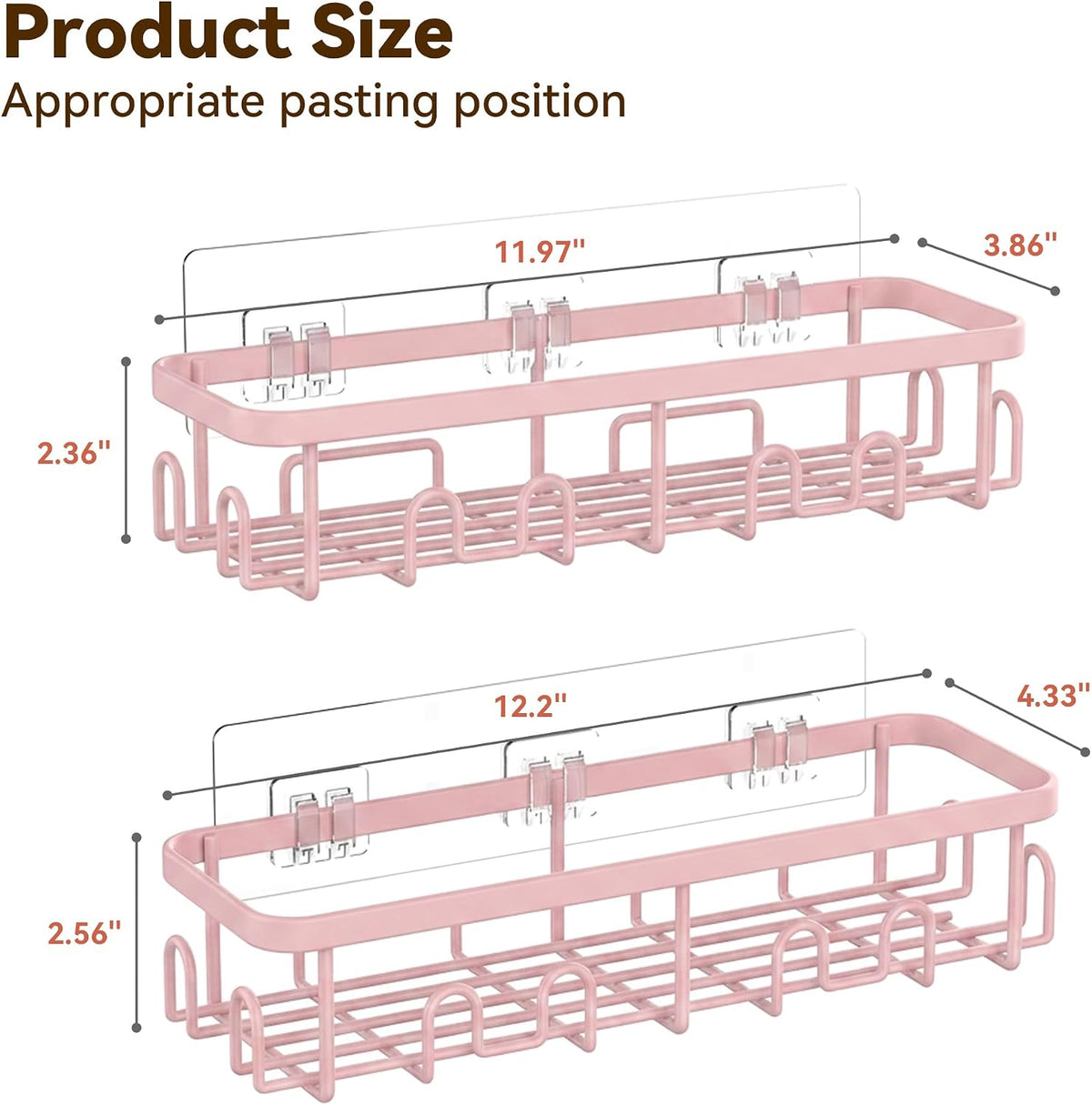 Shower Caddy Adhesive, Rustproof Shower Organizer, Wall Shower Rack