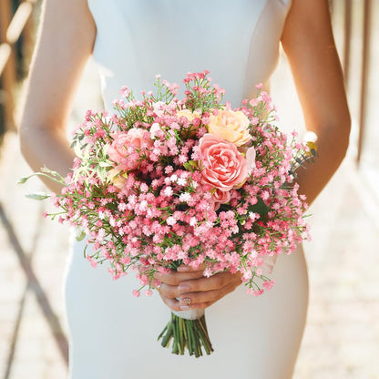 20 Pcs Baby Breath Artificial Flowers Bulk Artificial Baby Breath Gypsophila Flower 20.8 Inch Faux Gypsophila Bouquet Fake Floral Greenery for Wedding Party Decor (Pink)