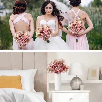 20 Pcs Baby Breath Artificial Flowers Bulk Artificial Baby Breath Gypsophila Flower 20.8 Inch Faux Gypsophila Bouquet Fake Floral Greenery for Wedding Party Decor (Pink)